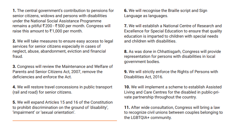 Congress Party manifesto: After wide consultation, Congress will bring a law to recognize civil unions between couples belonging to the LGBTQIA+ community, says Congress