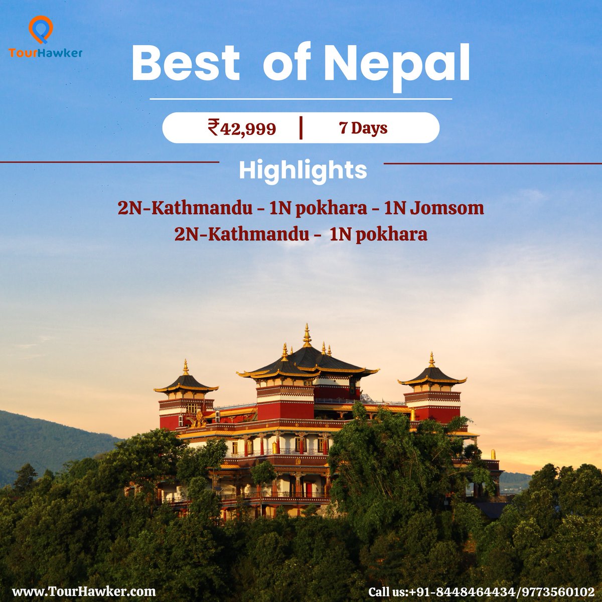 Embrace the enchanting beauty of Nepal's majestic landscapes and rich culture. From the towering peaks of the Himalayas to the vibrant streets of Kathmandu, Nepal awaits your exploration. 🏔️ #NepalAdventures #explorenepal #HimalayanDreams #tourhawker #farehawker #Nepal
