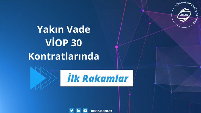 Yakın Vade VİOP30 Kontratlarında İlk Rakamlar: %-0,29 #acarmenkul #piyasalardakigözünüz #aracıkurum #viop #viop30 #yakınvade #BORSA #BorsaIstanbul #bist #BorsaIstanbul