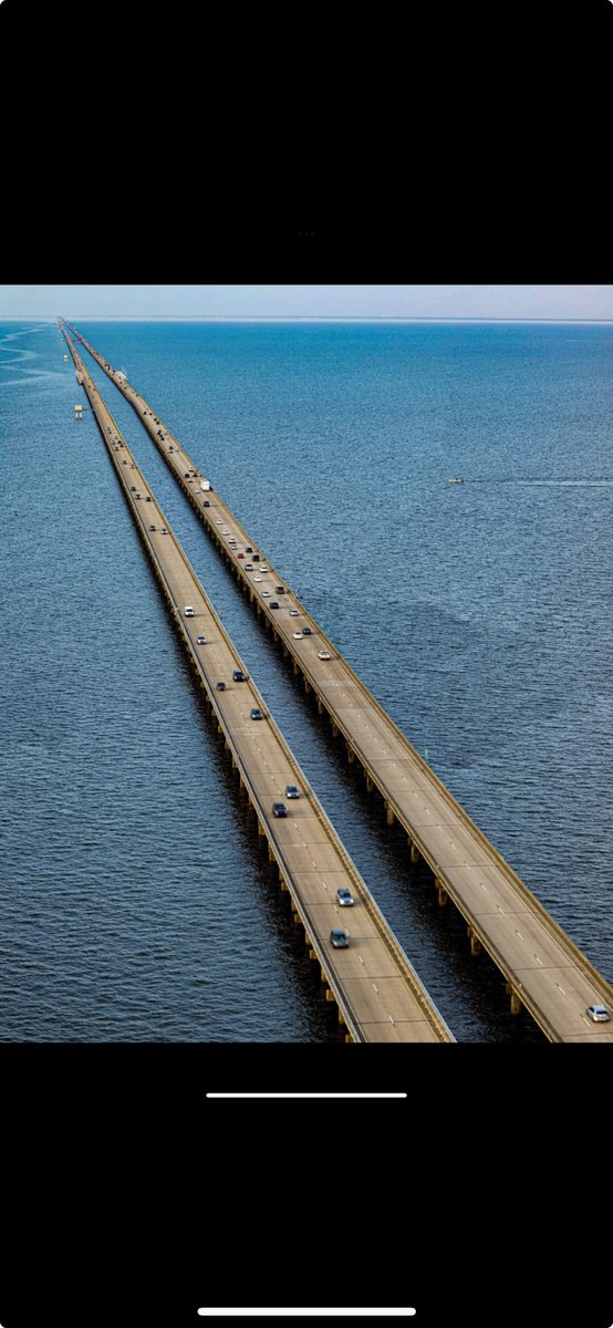 New Orleans, Lake Pontchartrain Causeway holds the Guinness World Record for longest continuous span over water in the world. 24 MILES LONG….. 😱