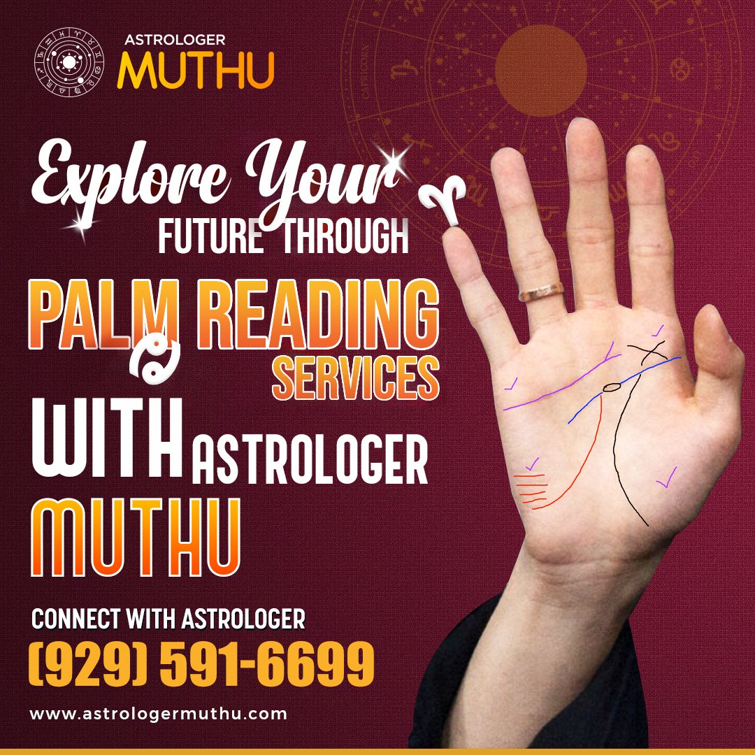 Explore You Future Through Palm Reading Services With Astrologer Muthu!!

Call Us Now: (929) 591-6699
Website: astrologermuthu.com

#PalmReading #AstrologerMuthu #FutureExploration #FortuneTelling #Astrology #DestinyRevealed #LifePath #Palmistry #Predictions