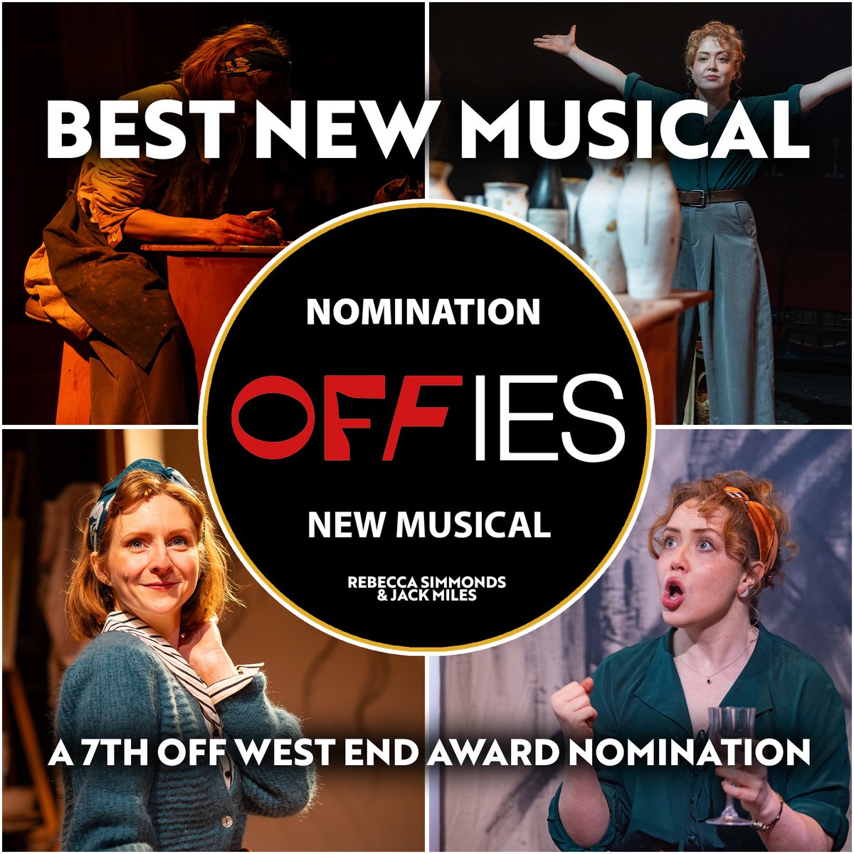 Our 7th @OffWestEndCom nomination!! You don’t wanna miss this - 4 shows left🎊 🎟️bit.ly/in-clay