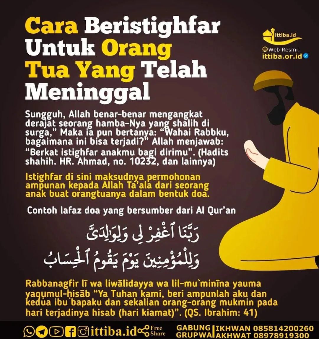 fotodakwah's tweet image. Cara istighfar untuk orang tua yang meninggal