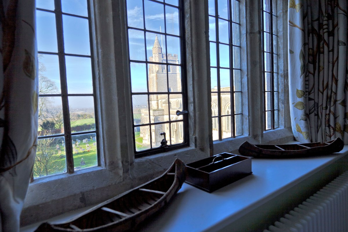 A view of St Michael's Church from one of the bedrooms, revealing just how close it is to the court. Weddings can be arranged in the church or anywhere on the estate - you can take your pick!