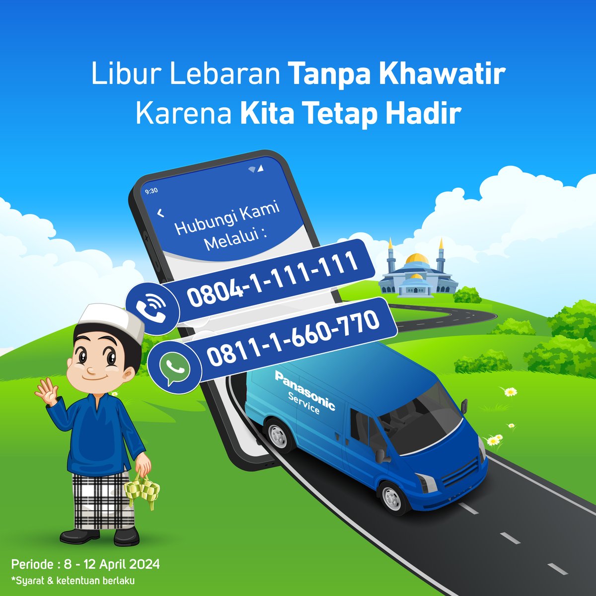 IDPanasonic's tweet photo. Panasonic Service tetap melayani dikala Libur Lebaran.
Jadi jangan khawatir karna kami akan terus melayani dengan sepenuh hati.
*Syarat dan Ketentuan berlaku
#LiveYourBest #PanasonicService #PanasonicRumahKita #SemuaAdaDiPanasonic https://t.co/b3gsSiFP5U