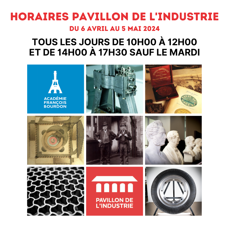A compter du 6 avril et jusqu'au 5 mai 2024, le Pavillon de l'Industrie élargit ses horaires d'ouverture : tous les jours de 10h00 à 12h00 et de 14h00 à 17h30 sauf le mardi. Visite guidée du Petit Théâtre de 17h30 à 18h00.
Plus d'infos : pavillon-industrie.fr