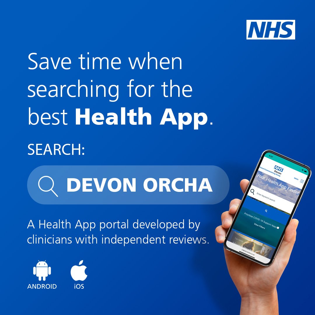 Devon's ORCHA Health's app library offers a wide variety of apps which can help you with your health and wellbeing. Simply visit devon.orcha.co.uk and search for the support you need to find a range of helpful apps that can help.