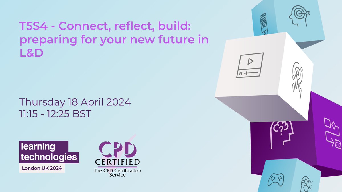 💆‍♀️ Connect, reflect, build: preparing for your new future in L&amp;D #LT24UK

Join <a href="/fionamcbride/">Fiona</a> as she explores a new way of reflecting on #LnD to explore the context of your work, consider where you are and where you need to be...

Explore the programme 👉 ow.ly/Q1k650R7svR