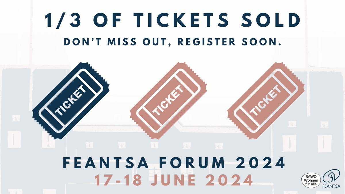 Hurry up! #FEANTSAForum24 is already a third sold out 💨 Meet with professionals and stakeholders from across Europe and beyond, exchange ideas and knowledge, and shape the future of #homelessness policies and services. 🔗Register now: bit.ly/3QWOnt7