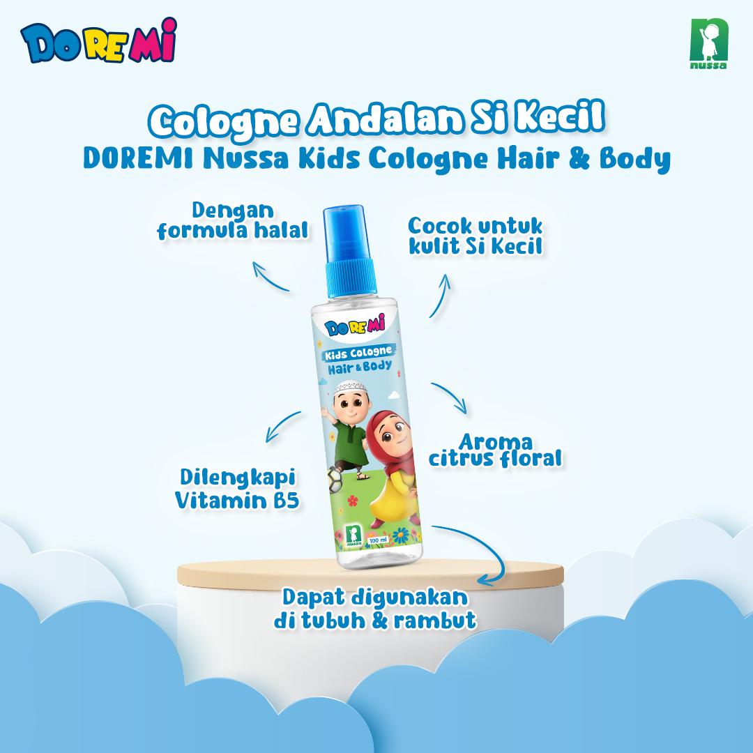 Apa aja starter pack Si Kecil buat lebaran nih, Moms? Yang paling penting jangan lupa spray Doremi Nussa Kids Cologne Hair & Body biar Si Kecil jadi yang paling wangi ketika kumpul lebaran sama keluarga besar. Setuju, Moms? 💙 #DOREMI #DOREMINussa #DOREMIPilihanHalal