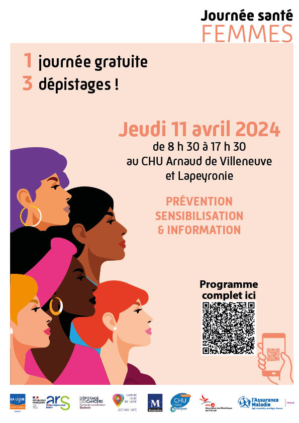 #SantéDesFemmes 👩| La prochaine journée santé des femmes aura lieu au @CHU_Montpellier en collaboration avec le @CRCDCoccitanie et la ville @montpellier_. 1 journée = 3 dépistages (cancer du sein, colorectal, col de l'utérus) #FIERSDEPROTEGER