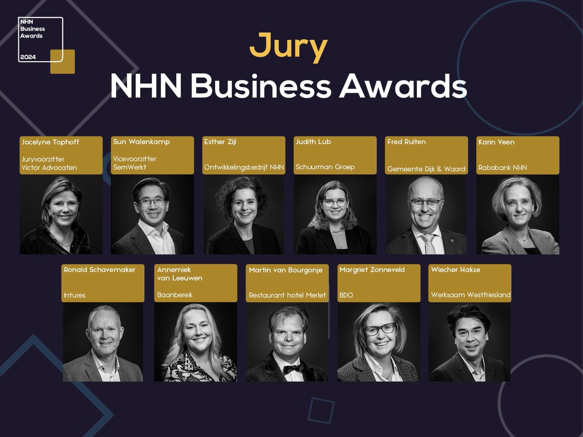 NHNAwards's tweet photo. 🌟 Maak kennis met de NHN Business Awards 2024 jury! 🌟
🌟 We hebben een sprankelende nieuwe jury samengesteld voor dit jaar! 🌟
Met Jocelyne Tophoff als onze nieuwe voorzitter, die de fakkel overneemt van Martien Dobber #NHNBusinessAwards #Jury2024 #WelkomJuryleden2024 https://t.co/q0MxE4JWBj