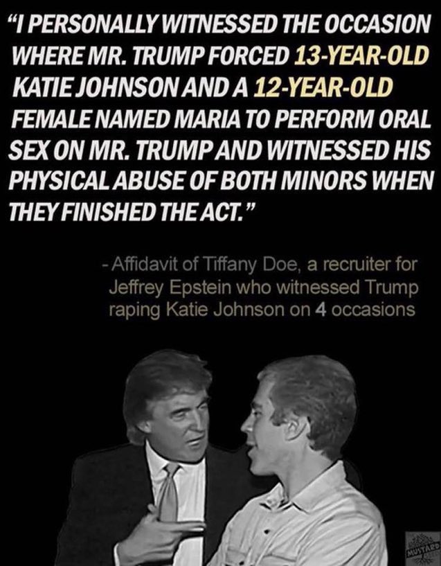 Ashley?… No her name was Katie Johnson The 13 yr old girl who Trump was credibly accused of raping as documented by multiple affidavits and court filings. #KatieJohnson #TrumpIsNotFitToBePresident