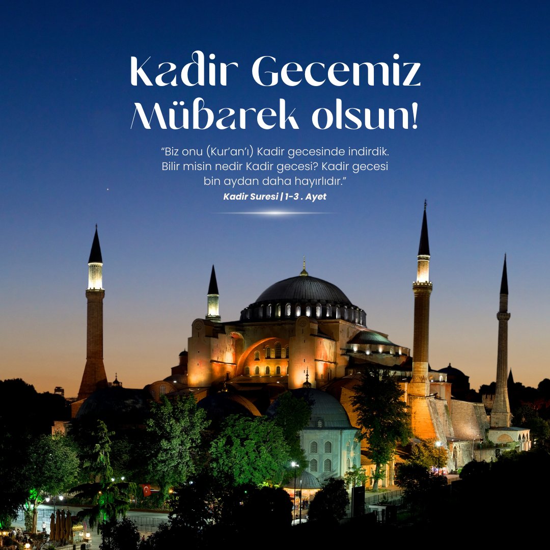 Bin aydan daha hayırlı olan Kadir Gecemiz mübarek olsun. Rahmet ve bereketin bol olduğu Kadir Gecesi’nin ülkemizin birliğine, milletimizin huzuruna vesile olmasını diliyorum.