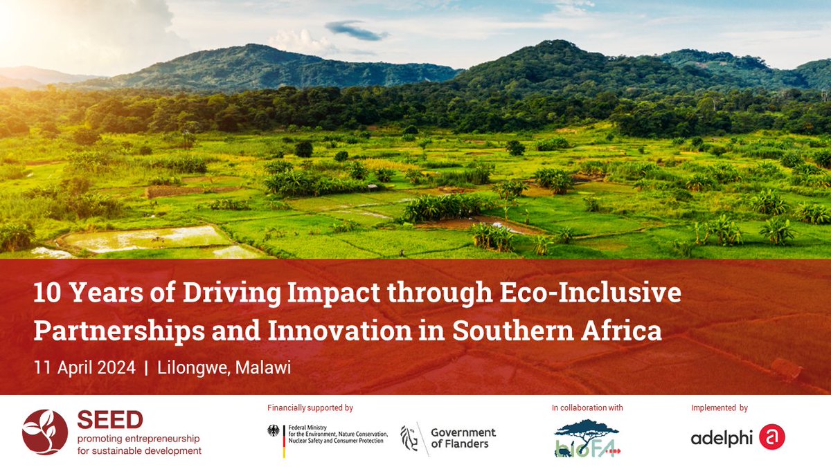 The countdown has begun for the SEED #Malawi National Dialogue Forum! SEED will present and discuss learnings and insights from 10 Years of Driving #Impact through Eco-Inclusive #Partnerships and #Innovation In Southern Africa 🌱 Stay tuned for more details soon!
