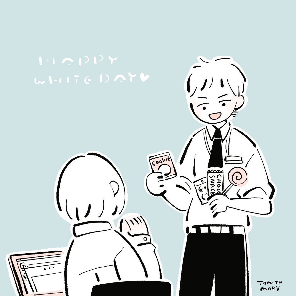 #対になってる絵をあげる 
バレンタインとホワイトデー 