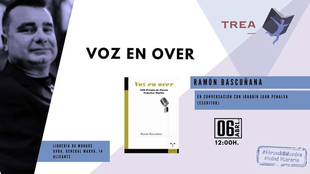 JoaquinJuanPe's tweet photo. Ramón, poesía y cine: ¿quién da más? Mañana, a las 12 horas, en la Librería 80 Mundos. ¡Os esperamos! #vozenover #ramónbascuñana #librería80mundos #fórum80mundos #edicionestrea #luisbaguéquílez https://t.co/RfeBC1fjE6