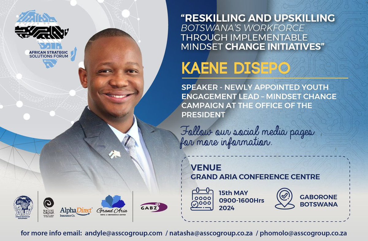 POSITIONING YOUNG PEOPLE IN THE DISCOURSE!

Reskilling and upskilling Botswana's workforce through implementation of the MINDSET CHANGE initiatives.  

#BWMindsetChange