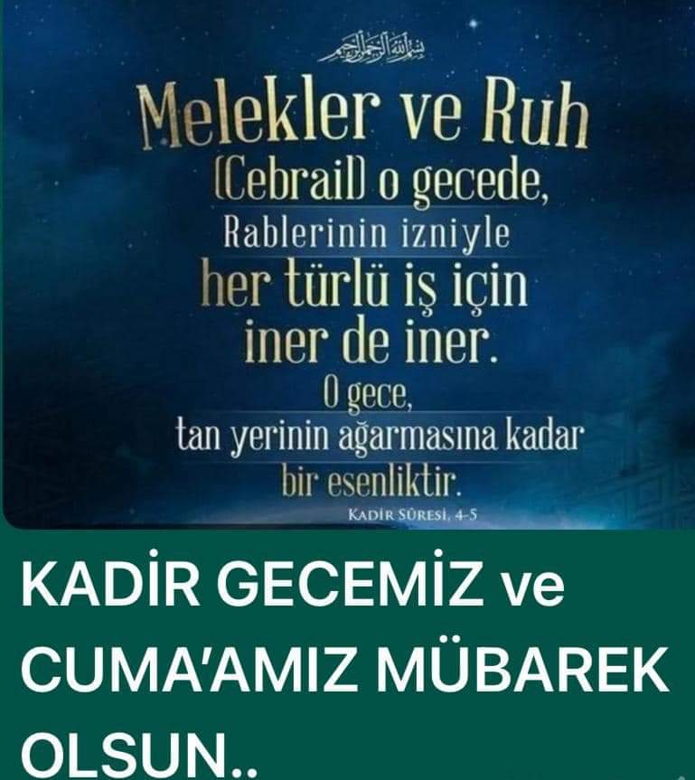 Bin aydan daha hayırlı olan Kadir Gecemiz mübarek olsun. Rabb'im bu gecenin hürmetine tüm islâm aleminin birliğini, Filistin ve zulüm gören ümmetin kurtuluşunu, tüm mü'minlerin affını nasip etsin inşallah. #KadirGecesi