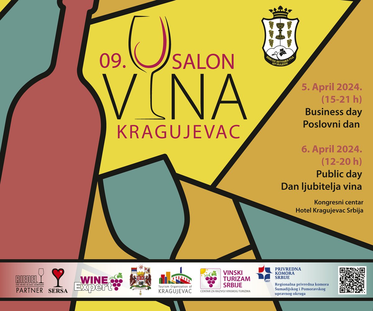 Kragujevac Wine Salon is always noted in the agenda of all true wine lovers! This year's edition will present over 90 wineries from Serbia and Southeast Europe from April 5 to 6, offering the opportunity to taste over 600 different types of wines.
#experienceSerbia #wine
