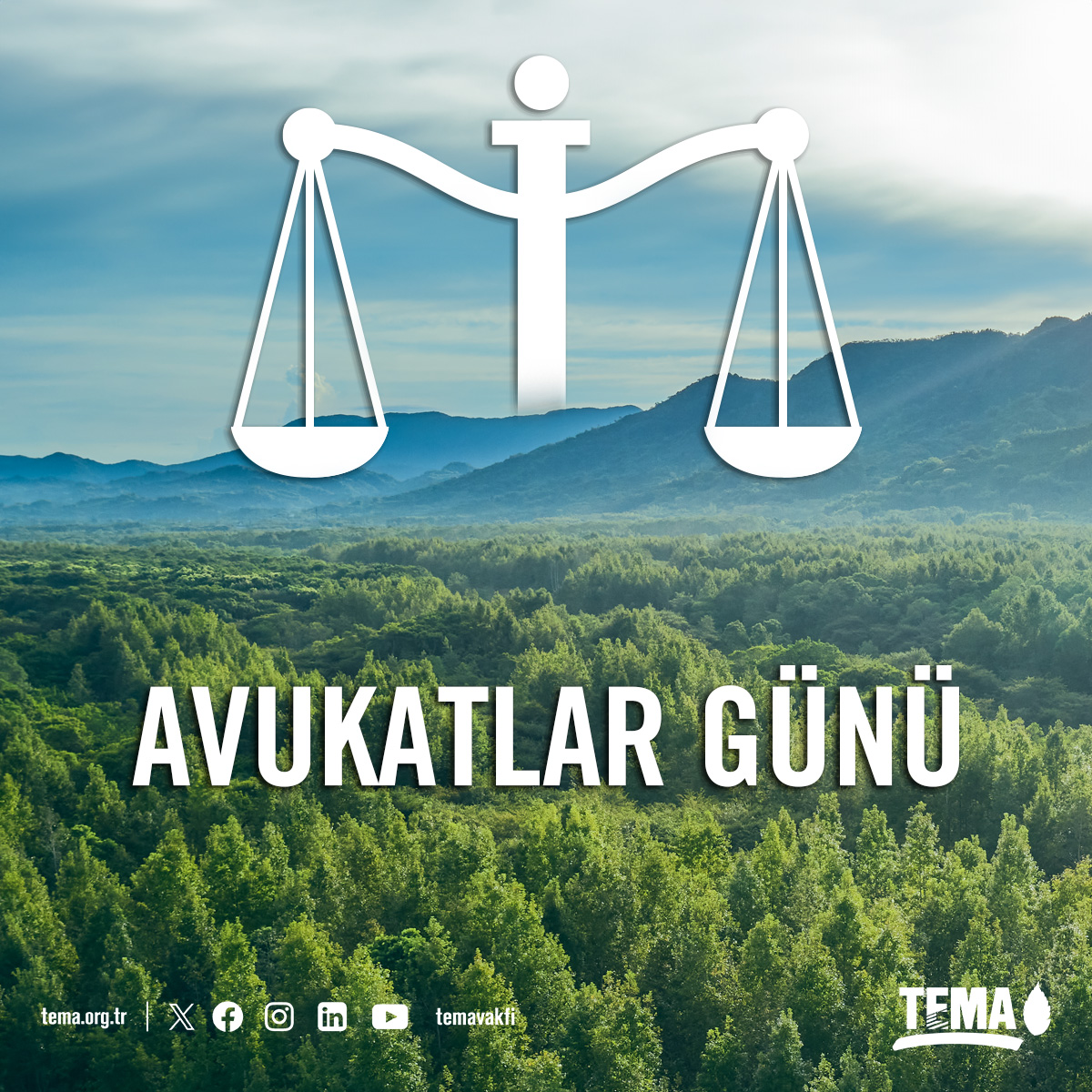 Bugün Avukatlar Günü Doğanın sesi olmak için emek veren tüm avukatların önemi büyük. 💚 Başta doğayı savunan çevre avukatlarımız olmak üzere tüm avukatların #AvukatlarGünü kutlu olsun.