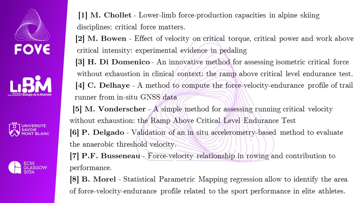 8/8 Oral presentations for the #FoVE Group @LIBM_lab @Univ_Savoie @E_C_S_S We look forward to seeing you early July #ECSS2024 to meet all these promising young researchers and discover this year's new advances.