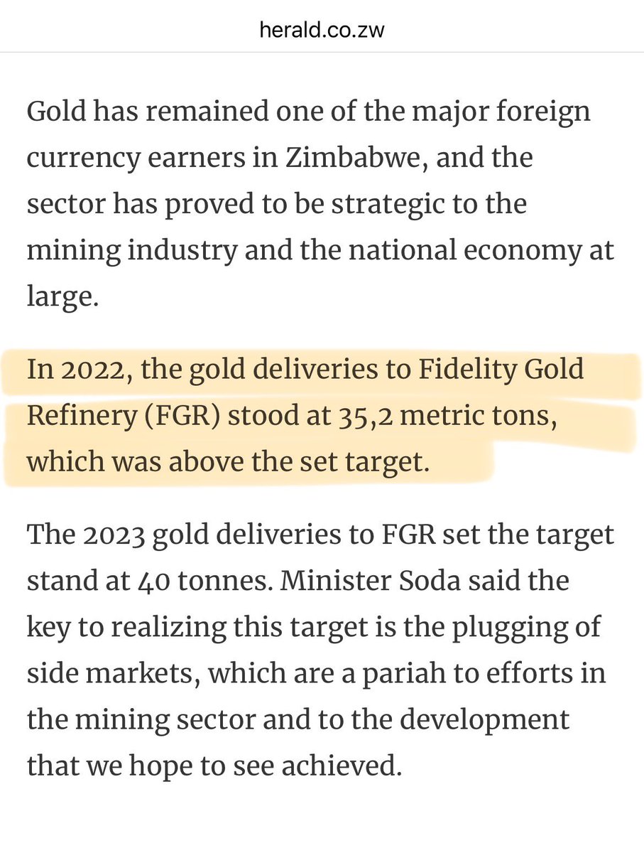 🟣In 2023, gold deliveries to Fidelity Gold Refineries stood at 35,2 tonnes. Governor Mushayavanhu indicated that we have 1,1 tonnes in reserve. This 1,1 tonnes would be from royalties and taxes. Surely we are entitled to know how that 35,2 tonnes was dealt with? If they sold…