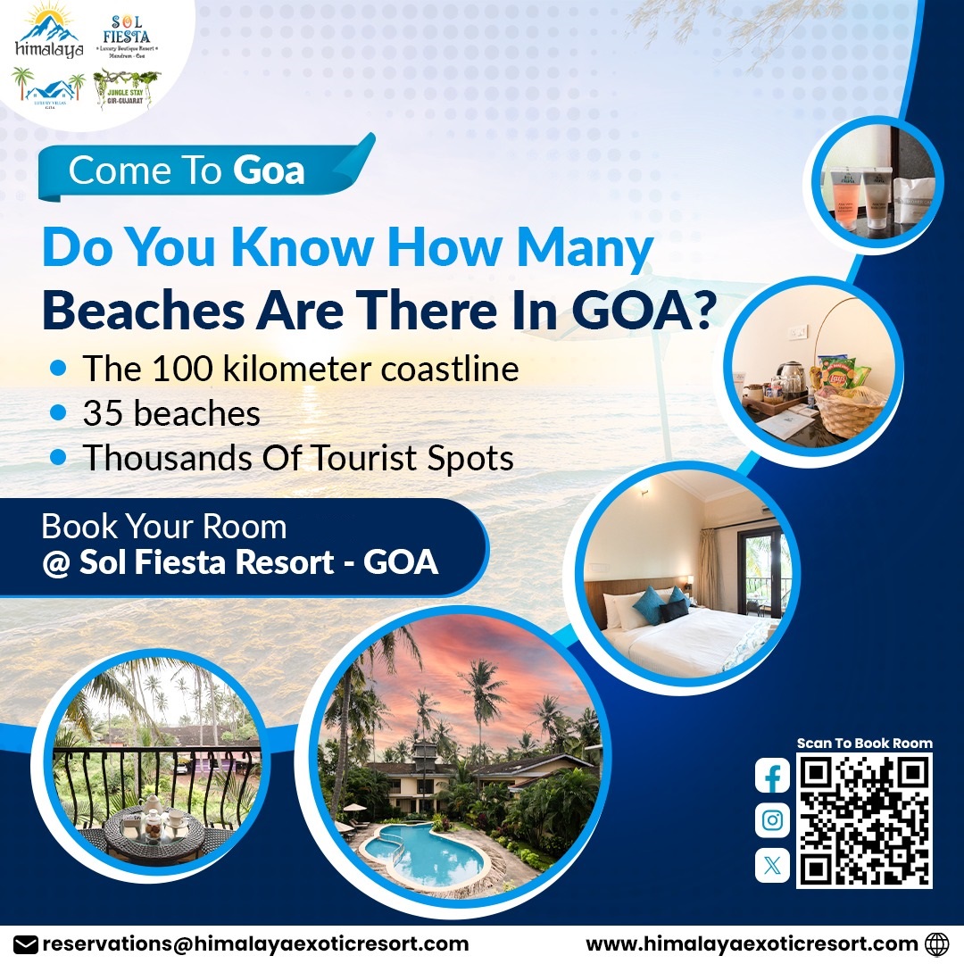 Do You Know How Many Beaches Are There In GOA?

- The 100 kilometer coastline.
- 35 beaches.
- Thousands Of Tourist Spots.

🌐 Visit :- himalayaexoticresort.com
☎️ Call :- +91-9028085544
.
.
.
.
.
.
#goaholiday #goa #goavibes #goatourism #goatrip #goadiaries #southgoa #goabeach