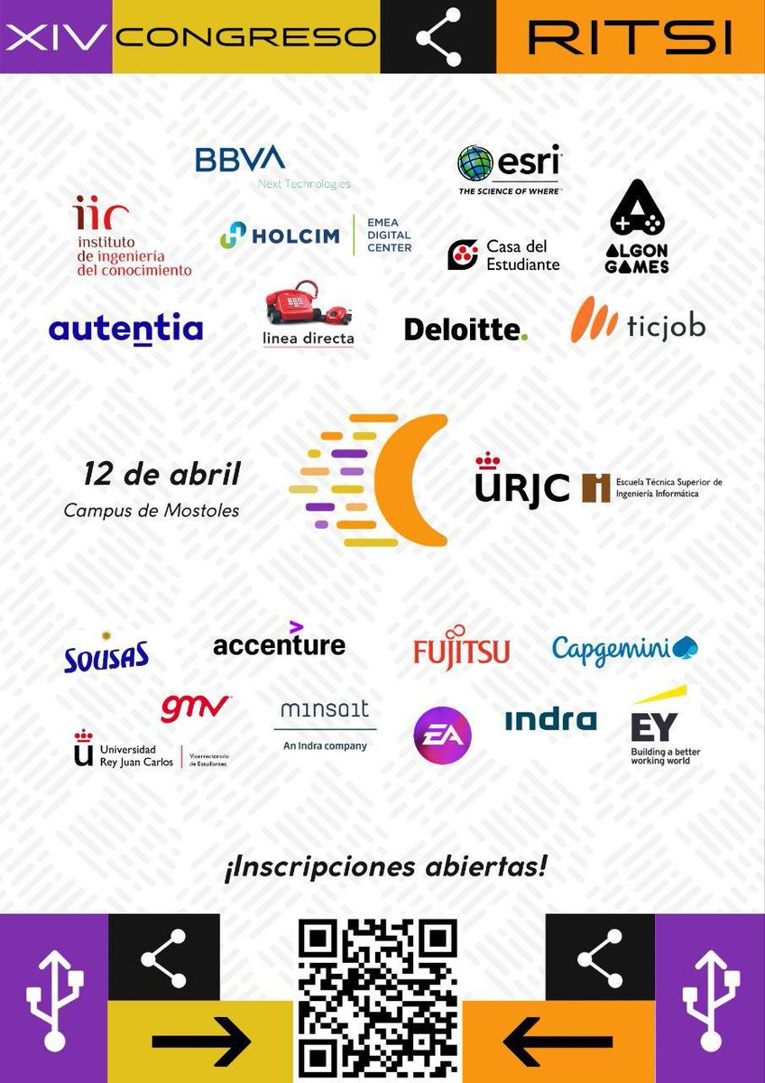 Ha llegado el XIV Congreso RITSI a la URJC. 

✉️Inscribiros en el siguiente enlace: eventos.urjc.es/110240/detail/…

¡Esperamos veros a todos por allí!