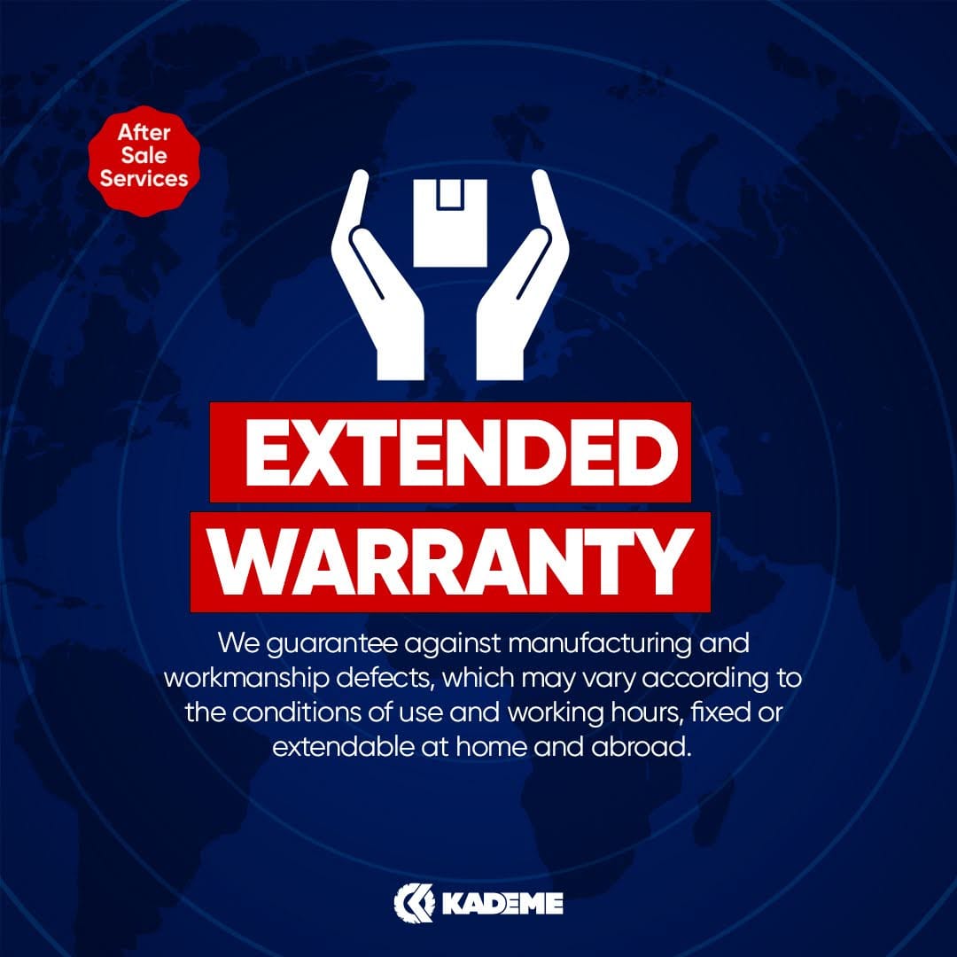 We guarantee against manufacturing and workmanship defects, which may vary according to the conditions of use and working hours, fixed or extendable at home and abroad. #Kademe #AfterSalesService #Warrany