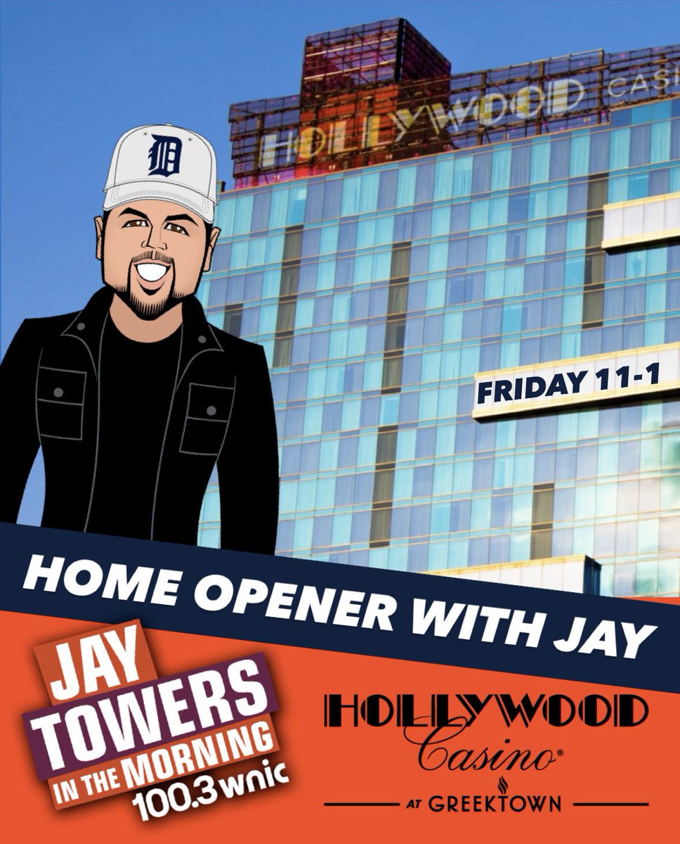 Hang with me today for the Home Opener Party at @HwoodGreektown with @1003WNIC from 11-1 before the game! #Detroit