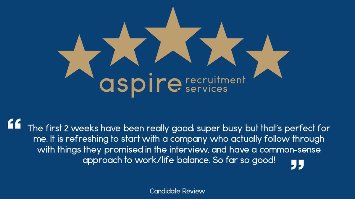 It's not just #AspireRecruitmentServices who act with #integrity; my clients are pretty bob-on too! 🤗 Here's to another #review, proving we do exactly what we say on the tin! 🙌 👇👇👇 #FridayFeedback #CandidateFeedback #BobOn #WhatItSaysOnTheTin