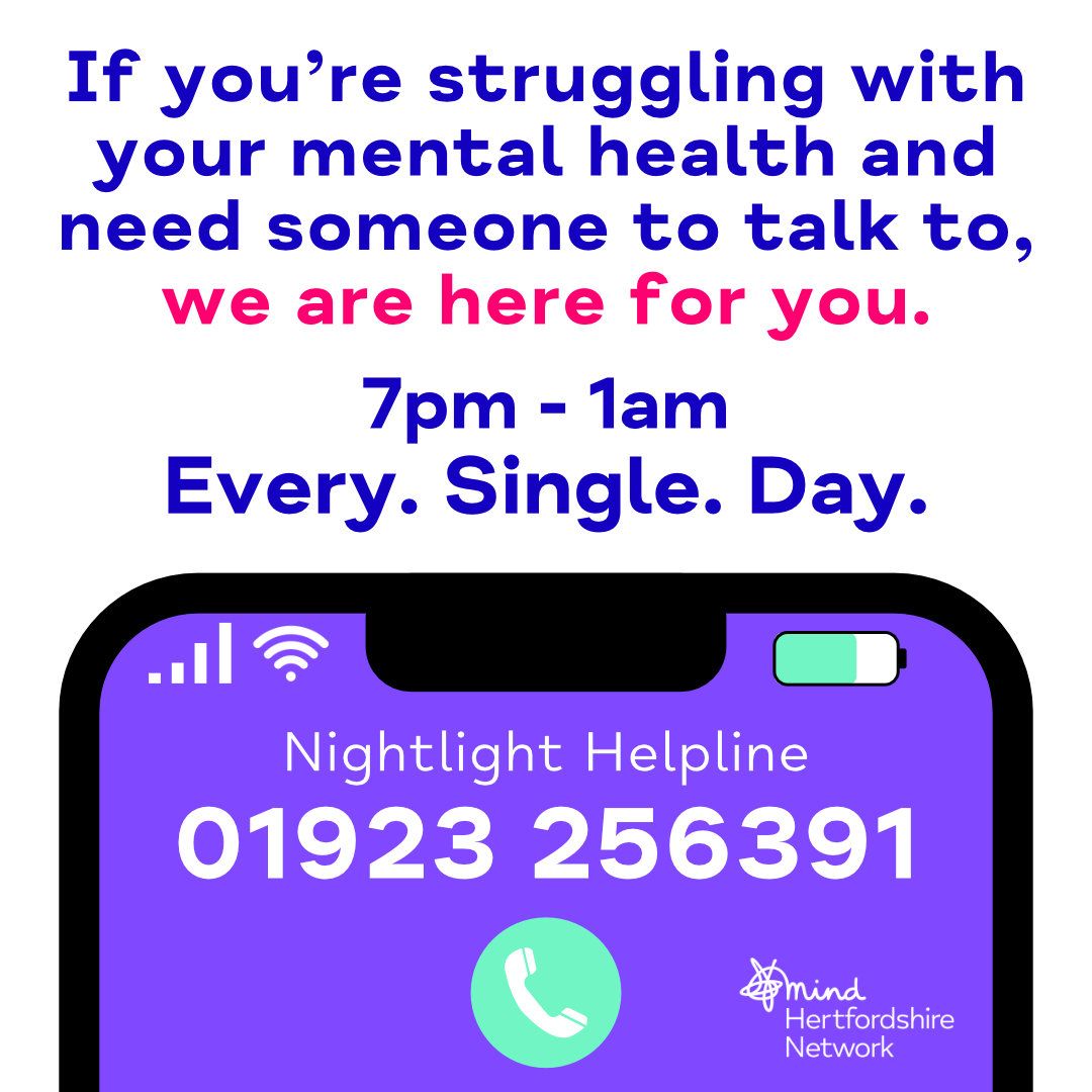 Our Nightlight Crisis team are here if you if you ever need them ❤️ #Nightlight is our countywide out-of-hours mental health crisis service, providing a safe and welcoming space for people feeling distressed and experiencing a crisis 💙 Full details: buff.ly/3ZFBmHw