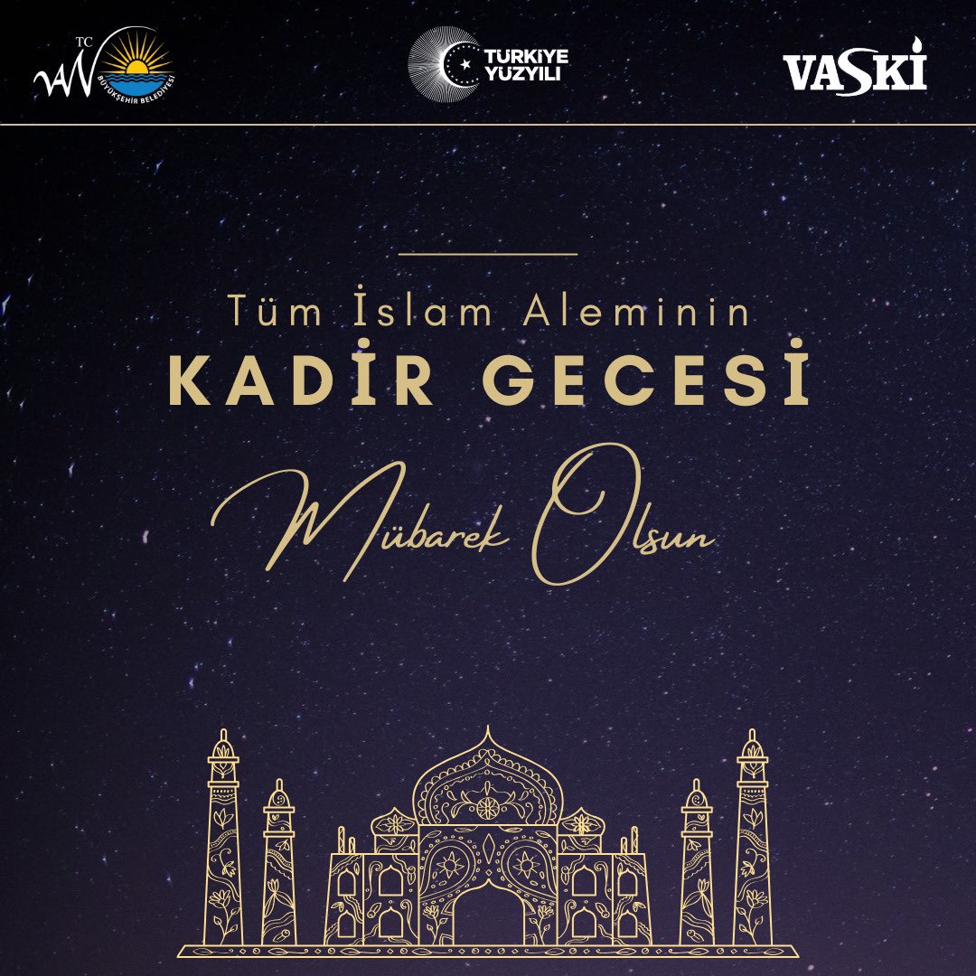 Kadir Gecesi kalplerimizin nuruyla aydınlanan, duaların kabul edildiği mübarek bir gecedir. Bu mübarek gecede dualarımızın Rabbimiz tarafından kabul edilmesi dileğiyle, Kadir Gecemiz mübarek olsun. 🌙 #KadirGecesi