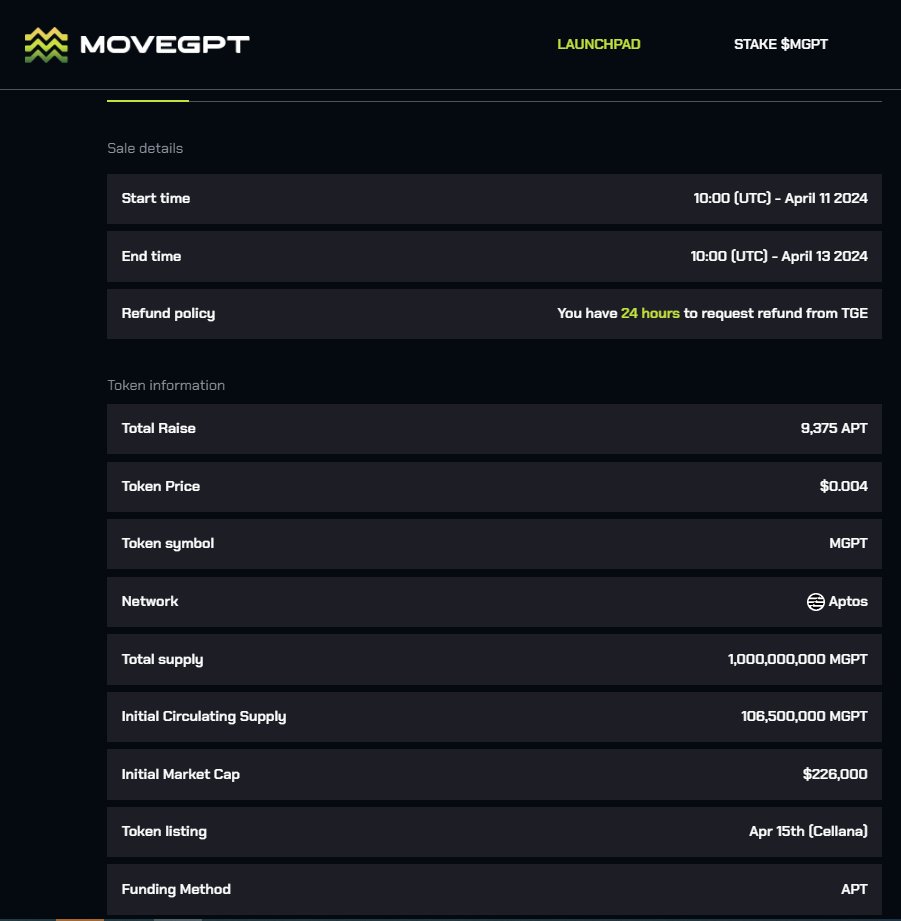 Bruhbears985's tweet image. MoveGPT -  Al Launchpad được xây dựng trên Aptos (Đây là kèo ido thứ 2 trên Aptos mình share sau Cellana)

Điểm nổi bật lớn của MoveGPT chính là việc hợp tác với nhiều dự án top trong hệ sinh thái DeFi của #Aptos như Amnis, Aries, Cellana,  Panora, mirage protocol,…