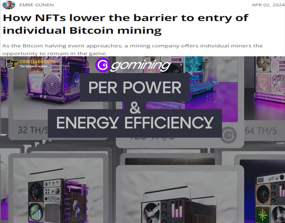 As #HalvingEvent comes, miners get smarter🧠⏫

'#Bitcoin mining has evolved into large-scale operations...However, innovations in #crypto are reducing the need for heavy investment, providing an affordable alternative for individuals to mine #BTC'

#BRC20
cointelegraph.com/news/how-nfts-…