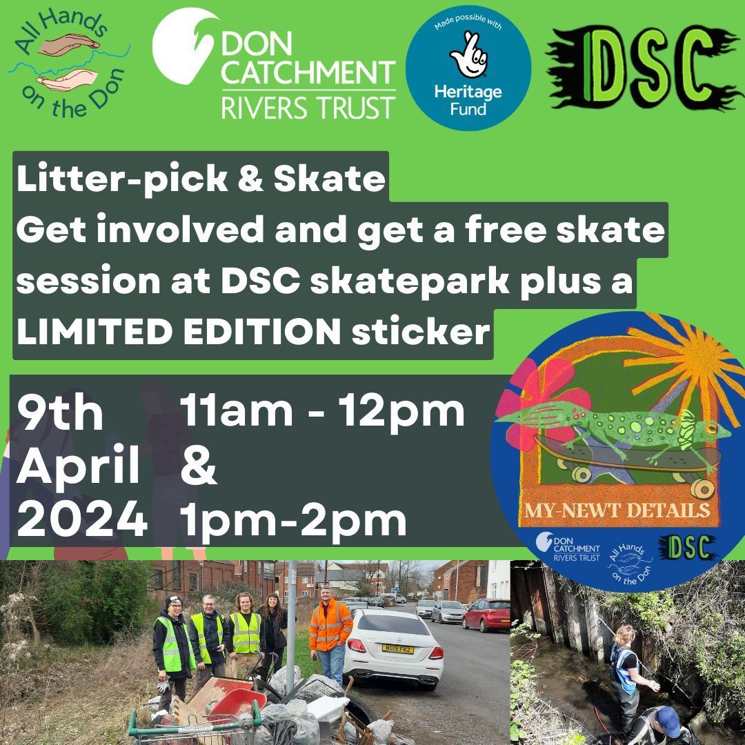 Want a FREE SKATE / SCOOTER session at Donny Skate Co-Op? Get your tickets --> buff.ly/4aastLi DCRT & Donny Skate Co-op are hosting a litter-pick and skate on Tuesday 7th April, Anchorage Lane Skate-park Get involved & you will also get a limited edtion sticker... 🙌🛹