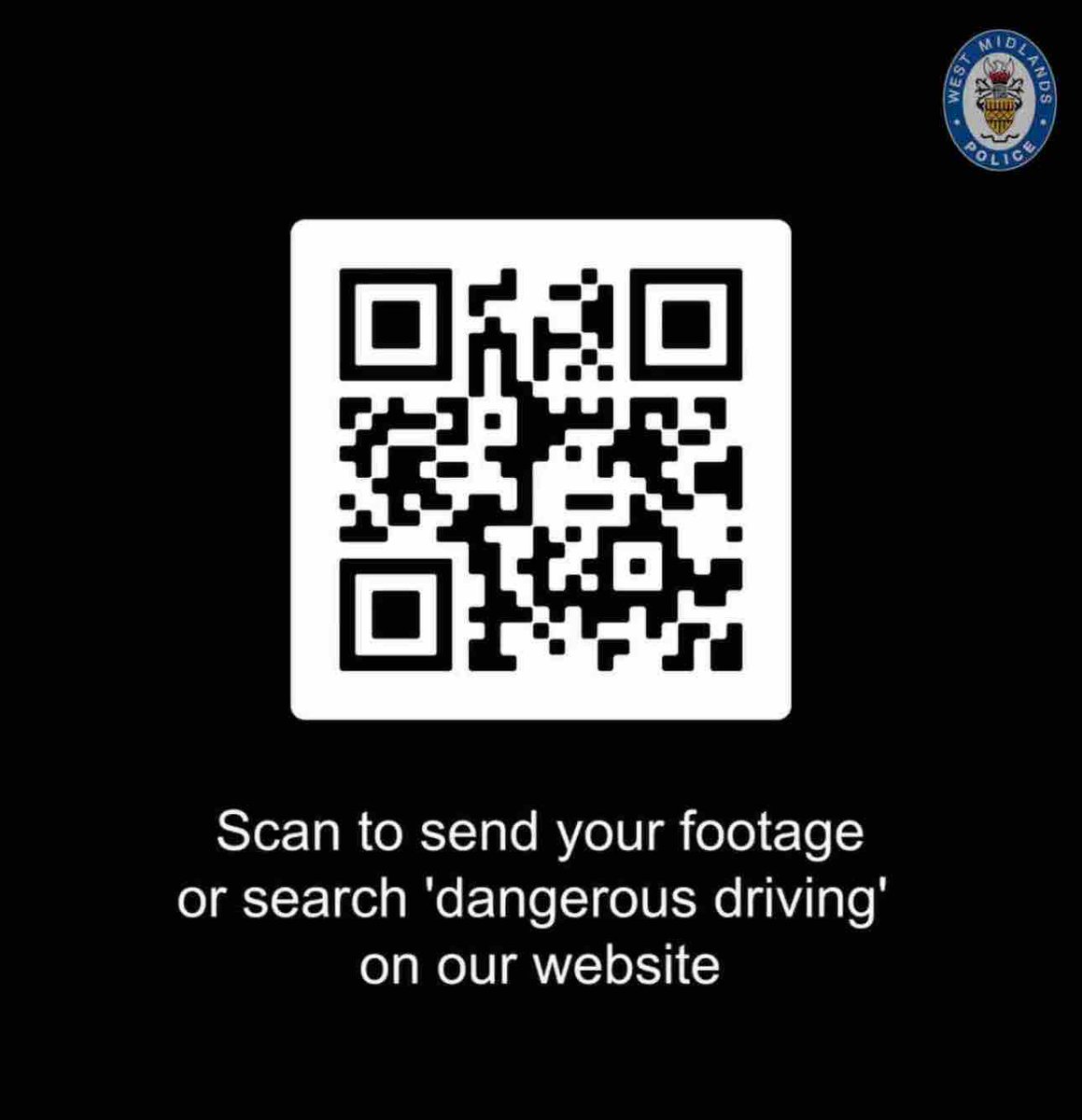 #RoadSafety - Operation Snap is working to make our roads safer with your help. To submit footage of driving offences please click the link below or scan the QR code. west-midlands.police.uk/bob-e/dangerou…