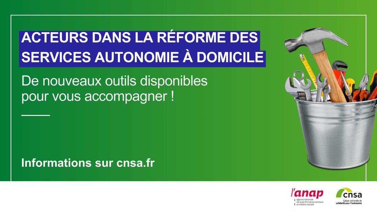 🔧 Acteurs dans la réforme des services #autonomie à domicile, de nouveaux outils disponibles pour vous accompagner ! Financé par @cnsa_actu et élaborés par @anap_sante ▶ cnsa.fr/actualites-age…