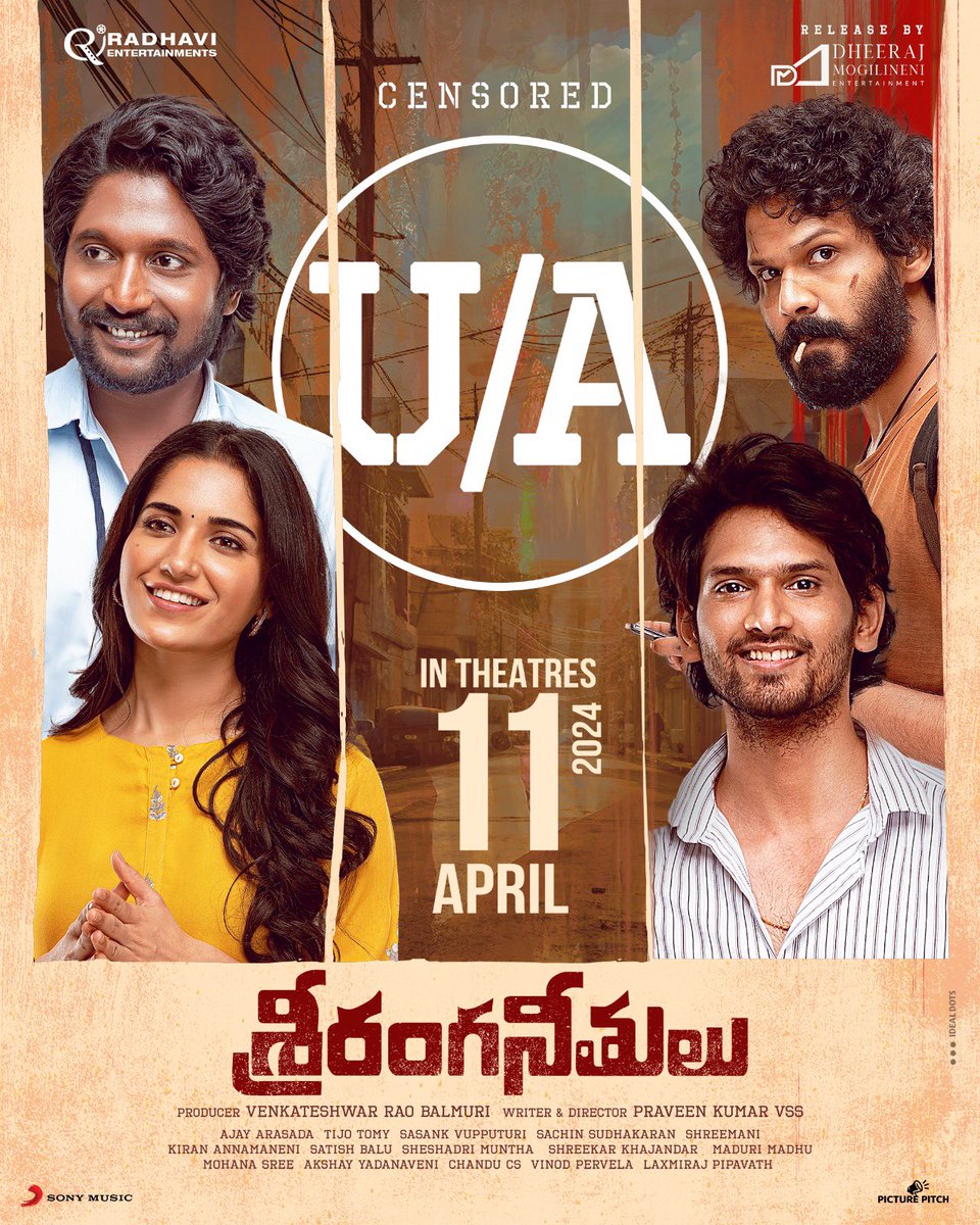 Radhavi Entertainments (@radhaviofficial) on Twitter photo #SriRangaNeethulu Censored With U/A Certificate.🤩❤️🔥
In Cinema's WW on April 11th !
Release by <a href="/DheeMogilineni/">Dheeraj Mogilineni</a>
<a href="/ActorSuhas/">Suhas 📸</a>
<a href="/KarthikRathnam3/">Karthik Rathnam</a>
<a href="/iRuhaniSharma/">Ruhani Sharma</a>
<a href="/viraj_ashwin/">Viraj Ashwin</a>
<a href="/RadhaviOfficial/">Radhavi Entertainments</a>
#PraveenKumarVSS #VenkateshwarRaoBalmuri
#ArAjayArasada #SriRangaNeethulu Censored With U/A Certificate.🤩❤️🔥
In Cinema's WW on April 11th !
Release by <a href="/DheeMogilineni/">Dheeraj Mogilineni</a>
<a href="/ActorSuhas/">Suhas 📸</a>
<a href="/KarthikRathnam3/">Karthik Rathnam</a>
<a href="/iRuhaniSharma/">Ruhani Sharma</a>
<a href="/viraj_ashwin/">Viraj Ashwin</a>
<a href="/RadhaviOfficial/">Radhavi Entertainments</a>
#PraveenKumarVSS #VenkateshwarRaoBalmuri
#ArAjayArasada
