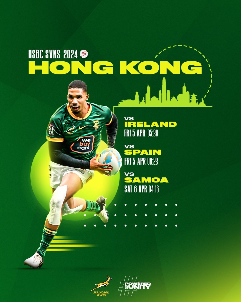 Exciting times ahead in Hong Kong! Let's show our support for the #Blitzboks 🇿🇦💪

#Playdotcoza #PoweredByUnity #HSBCSVNS