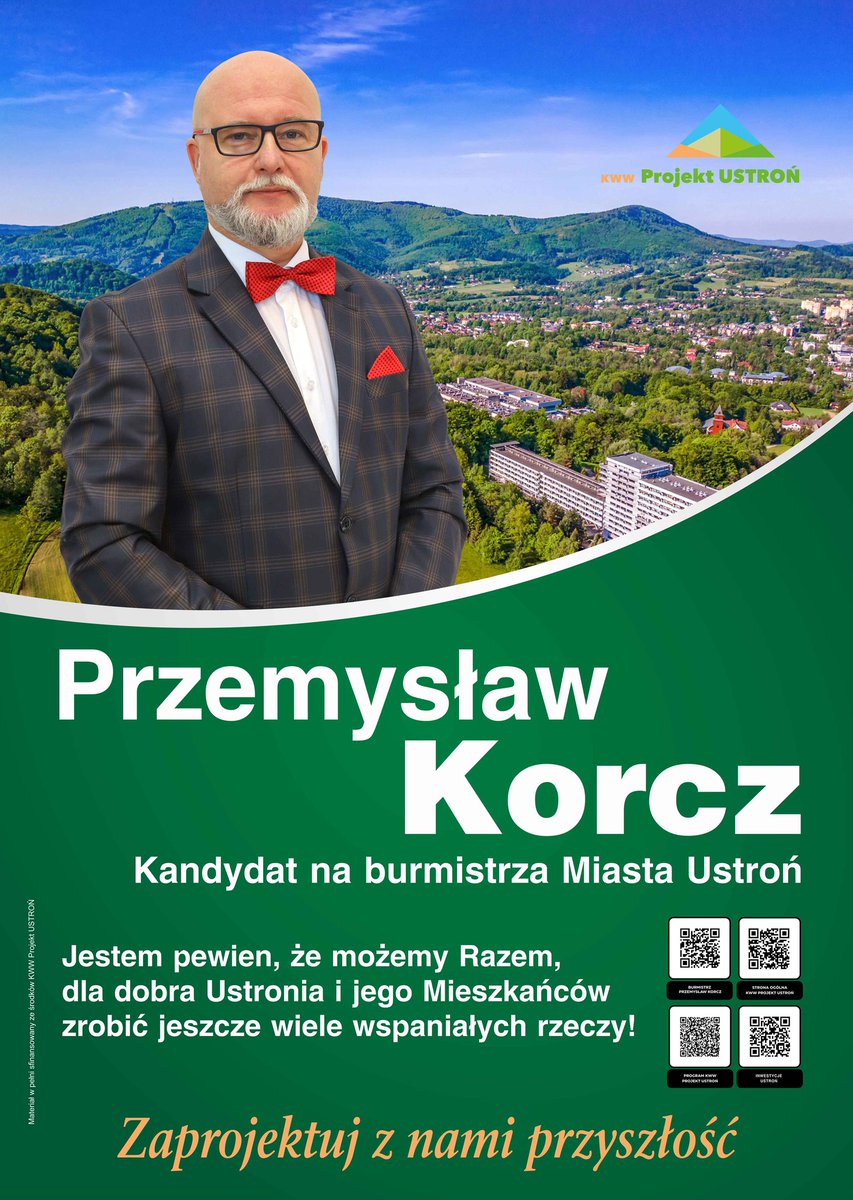 🙂 Uprzejmie proszę Państwa o głos 🗳 na Burmistrza Miasta Ustroń w wyborach samorządowych w dniu 7️⃣ kwietnia 2024 roku. Razem możemy zrobić więcej dla naszego miasta! <a href="/ProjektUstron/">Stowarzyszenie Projekt Ustroń</a> <a href="/MiastoU/">Miasto Ustroń</a> 
#ZaprojektujZNamiPrzyszłość 💙💚🧡