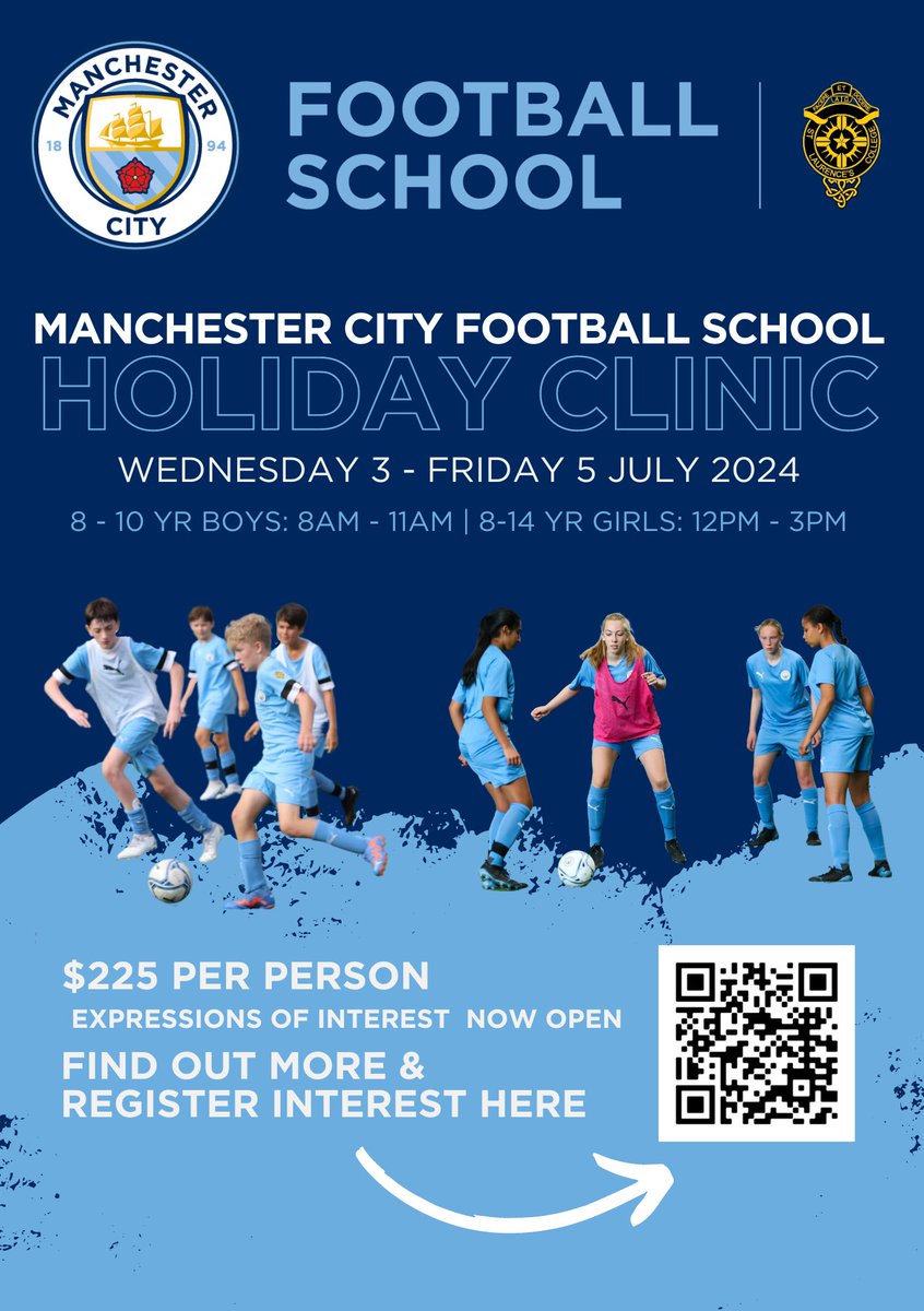 DaviesJamieC's tweet photo. Applications for our Manchester City Football School Holiday Clinics in July are now open! Brisbane, Australia ⚽️ https://t.co/jf4PdOiDac