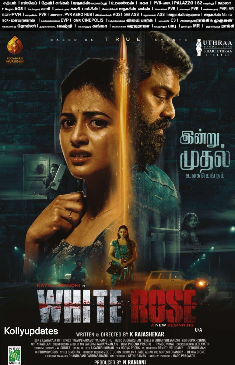 #WhiteRose இன்று முதல் உலகமெங்கும் திரையரங்குகளில் Best wishes to the Team 👍@anandhiactress @DirRajshekar @udhayramakrish2 @vairamuthu @NewMusicIndia @vijjith1 @elayadop @shan_0029 @gopikri_edit @editsethu1971 @tnkabilan @SureshChandraa @D2smediaman