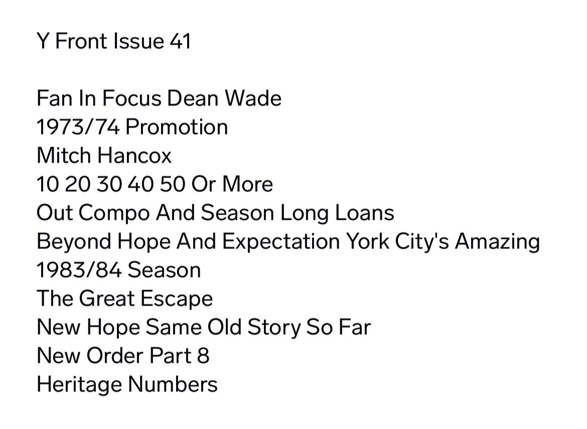 April’s issue of Y Front is now available online at yfrontfanzine.bigcartel.com #ycfc On sale tomorrow in the Three Cranes and outside Starbucks It’s the 9th issue of the season but it’s not running out of steam as it contains superb content #StrongerTogether #fanzines