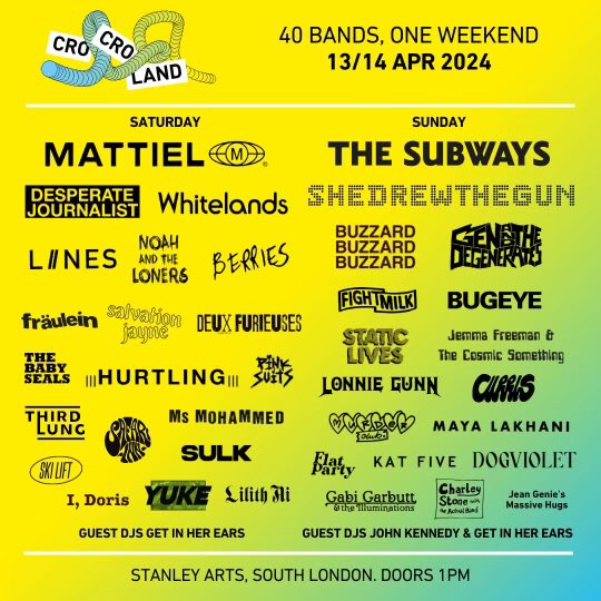 LOW TICKET WARNING If you’re thinking of coming to #crocroland London don’t wait to get a ticket. Advance tickets only folks. We won’t have any on the door. We have 96 tickets left. Let’s sell this out 💪 Tickets: wegottickets.com/f/13319