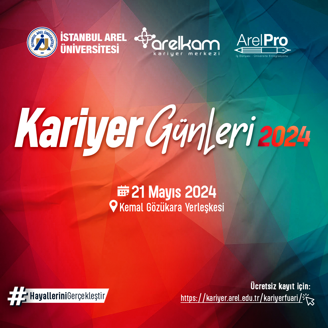 🚀 Yılın en büyük kampüs etkinliği Kariyer Günleri zamanı geldi!🚀
 
 📅 Tarih: 21 Mayıs
 📍 Yer: Kemal Gözükara Yerleşkesi

 #HayalleriniGerçekleştir #YerinizHazır
 
 <a href="/areledu/">İstanbul Arel Üniversitesi</a>
 
 Detaylar için bizi takip etmeye devam edin!