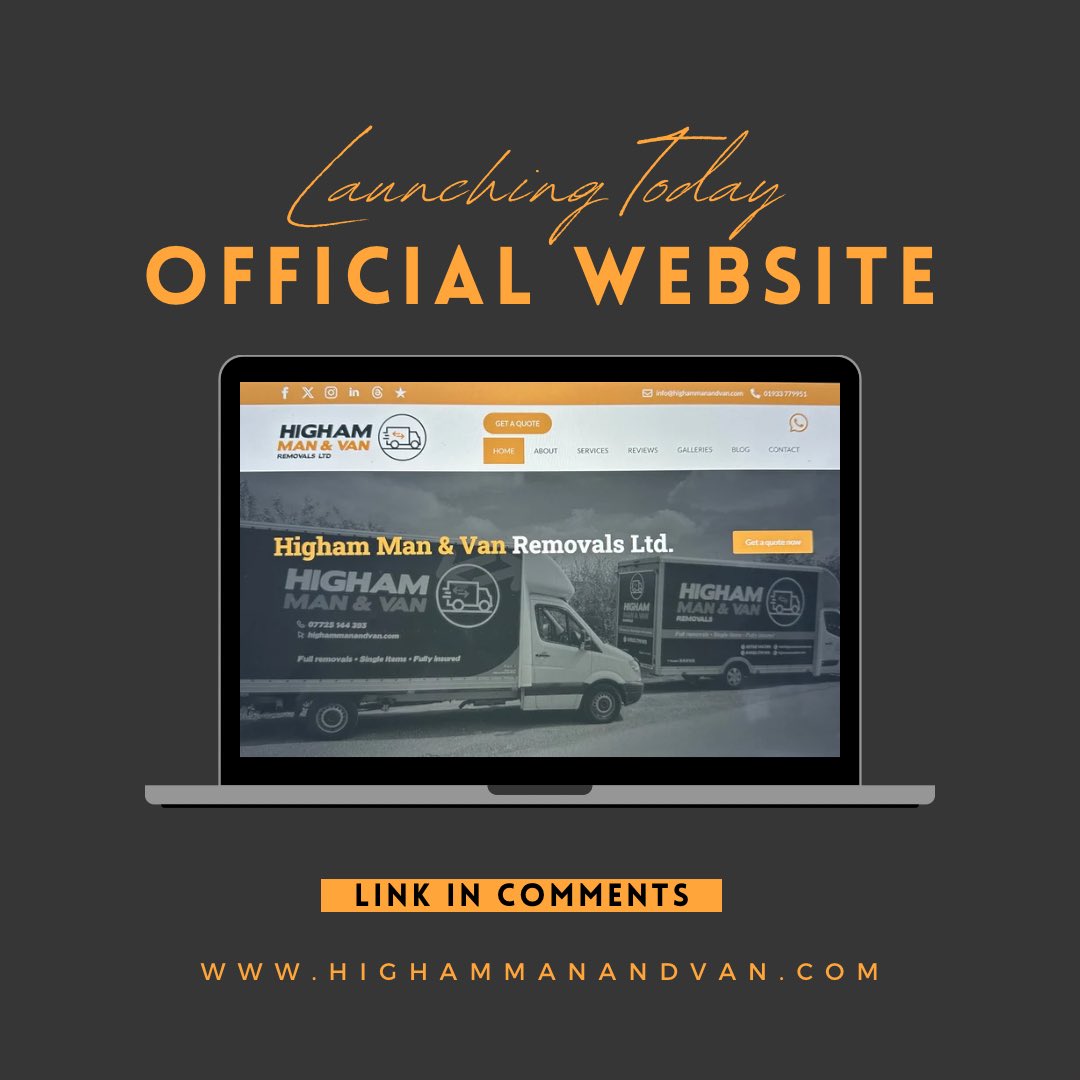 Our website is now live ✅👨🏼‍💻🛜 Please check it out! 😎 #highammanandvanremovals #removals #storage #highamferrers #northamptonshire #supportlocalbusinesses #websitefinallylive