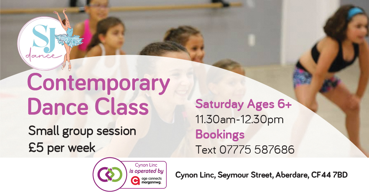 SJ Dance run a contemporary dance class at Cynon Linc for children aged 6+. It takes place every Saturday at 11.30am. Text 07775 587686 to book.
#dance #aberdare