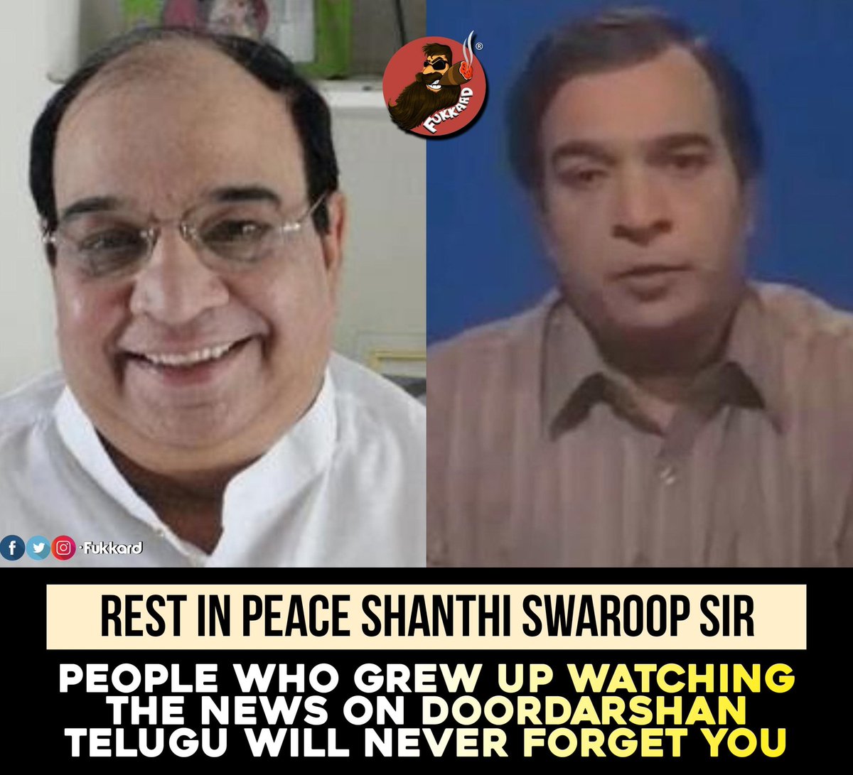 Telugu First News Reader #ShanthiSwaroop Garu Passed Away.. OmShanthi 🙏